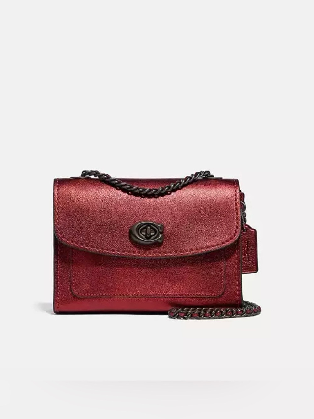 Coach Parker 18 Metallic Red Crossbody